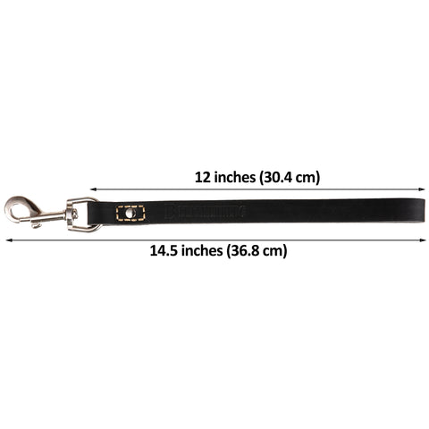 Leatherberg® 12" Short Leather Leash ( Black )