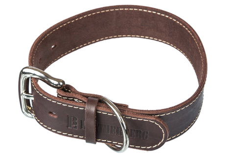 LEATHERBERG Leather Dog Collar Large for Large Dogs ( Brown )