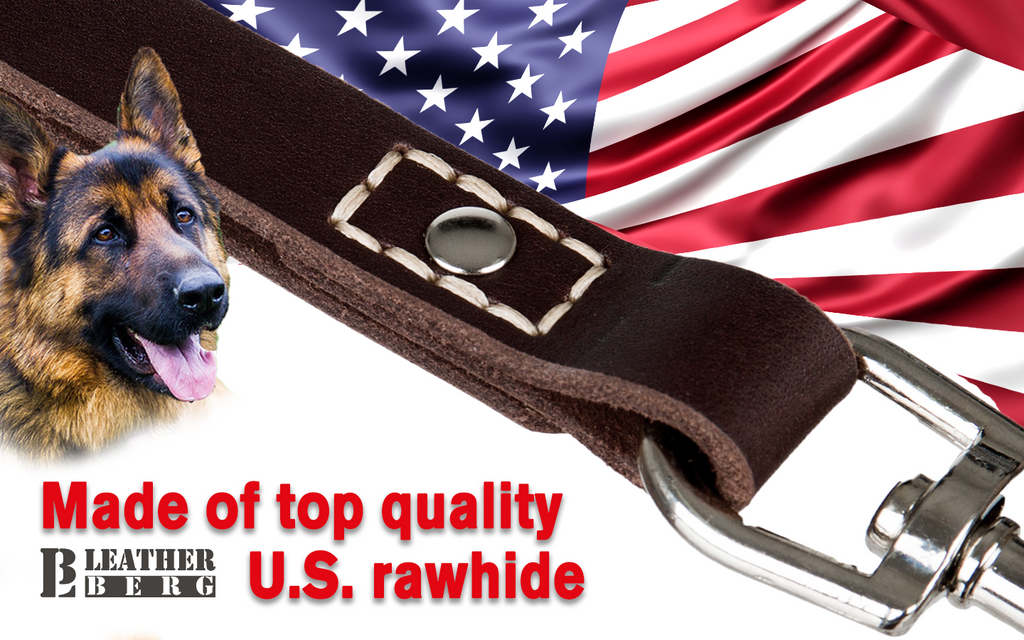 German shepherd leather leash hot sale